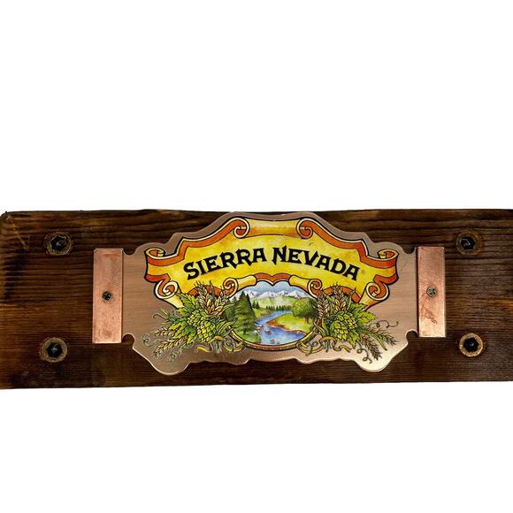 Sierra Nevada 6 Beer Bottle Floating Bar Shelf Rack Wood Copper Window Mounted - Picture 10 of 10